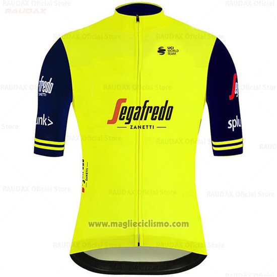 2020 Abbigliamento Ciclismo Segafredo Zanetti Giallo Azul Manica Corta e Salopette